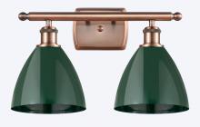 Innovations Lighting 516-2W-AC-MBD-75-GR - Plymouth - 2 Light - 18 inch - Antique Copper - Bath Vanity Light