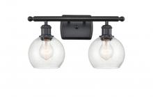 Innovations Lighting 516-2W-BK-G124-6 - Athens - 2 Light - 16 inch - Matte Black - Bath Vanity Light