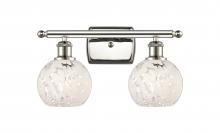 Innovations Lighting 516-2W-PN-G1216-6WM - White Mouchette - 2 Light - 16 inch - Polished Nickel - Bath Vanity Light