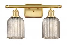  516-2W-SG-G559-5ME - Bridal Veil - 2 Light - 15 inch - Satin Gold - Bath Vanity Light