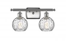  516-2W-SN-G1215-6 - Athens Water Glass - 2 Light - 16 inch - Brushed Satin Nickel - Bath Vanity Light