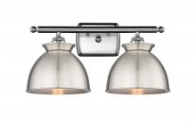  516-2W-SN-M14-SN - Adirondack - 2 Light - 18 inch - Brushed Satin Nickel - Bath Vanity Light