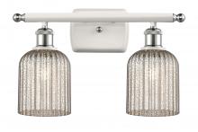  516-2W-WPC-G559-5ME - Bridal Veil - 2 Light - 15 inch - White Polished Chrome - Bath Vanity Light