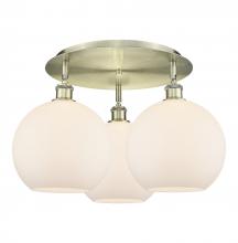  516-3C-AB-G121-10 - Athens - 3 Light - 22 inch - Antique Brass - Flush Mount