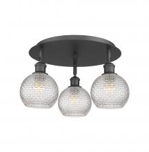 Innovations Lighting 516-3C-BK-G122C-6CL - Athens - 3 Light - 18 inch - Matte Black - Flush Mount