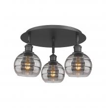 Innovations Lighting 516-3C-BK-G556-6SM - Rochester - 3 Light - 18 inch - Matte Black - Flush Mount