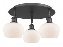  516-3C-BK-G91 - Fenton - 3 Light - 18 inch - Matte Black - Flush Mount