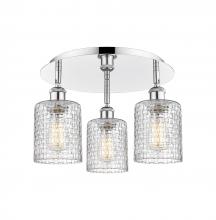 Innovations Lighting 516-3C-PC-G112C-5CL - Cobbleskill - 3 Light - 17 inch - Polished Chrome - Flush Mount