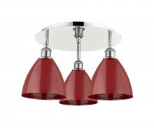 Innovations Lighting 516-3C-PN-MBD-75-RD - Plymouth - 3 Light - 19 inch - Polished Nickel - Flush Mount