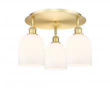 Innovations Lighting 516-3C-SG-G558-6GWH - Bella - 3 Light - 17 inch - Satin Gold - Flush Mount