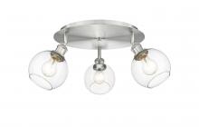  516-3C-SN-G122-6 - Athens - 3 Light - 18 inch - Satin Nickel - Flush Mount