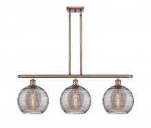 Innovations Lighting 516-3I-AC-G1213-10SM - Athens Deco Swirl - 3 Light - 37 inch - Antique Copper - Cord hung - Island Light