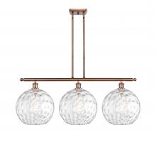 Innovations Lighting 516-3I-AC-G1215-12 - Athens Water Glass - 3 Light - 39 inch - Antique Copper - Stem Hung - Island Light