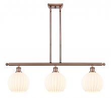 Innovations Lighting 516-3I-AC-G1217-8WV - White Venetian - 3 Light - 36 inch - Antique Copper - Stem Hung - Island Light