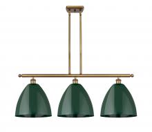 Innovations Lighting 516-3I-BB-MBD-12-GR - Plymouth - 3 Light - 39 inch - Brushed Brass - Cord hung - Island Light