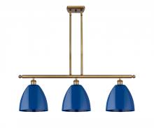 Innovations Lighting 516-3I-BB-MBD-9-BL - Plymouth - 3 Light - 36 inch - Brushed Brass - Cord hung - Island Light