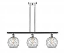  516-3I-PC-G122-8RW - Farmhouse Rope - 3 Light - 36 inch - Polished Chrome - Cord hung - Island Light