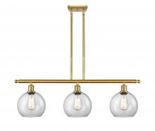  516-3I-SG-G122-8 - Athens - 3 Light - 36 inch - Satin Gold - Cord hung - Island Light