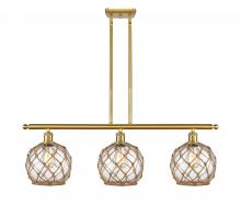  516-3I-SG-G122-8RB - Farmhouse Rope - 3 Light - 36 inch - Satin Gold - Cord hung - Island Light