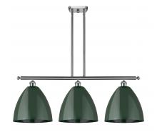 Innovations Lighting 516-3I-SN-MBD-12-GR - Plymouth - 3 Light - 39 inch - Brushed Satin Nickel - Cord hung - Island Light