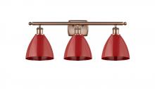 Innovations Lighting 516-3W-AC-MBD-75-RD - Plymouth - 3 Light - 28 inch - Antique Copper - Bath Vanity Light