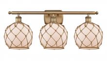 Innovations Lighting 516-3W-BB-G121-8RB - Farmhouse Rope - 3 Light - 28 inch - Brushed Brass - Bath Vanity Light