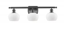 Innovations Lighting 516-3W-BK-G91-LED - Fenton - 3 Light - 27 inch - Matte Black - Bath Vanity Light