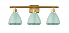 Innovations Lighting 516-3W-SG-MBD-75-SF - Plymouth - 3 Light - 28 inch - Satin Gold - Bath Vanity Light