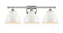 Innovations Lighting 516-3W-SN-M14-W-LED - Adirondack - 3 Light - 28 inch - Brushed Satin Nickel - Bath Vanity Light