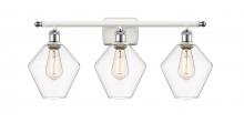  516-3W-WPC-G652-8 - Cindyrella - 3 Light - 28 inch - White Polished Chrome - Bath Vanity Light