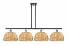 Innovations Lighting 516-4I-BAB-RBD-12-NAT - Woven Rattan - 4 Light - 50 inch - Black Antique Brass - Multi Pendant