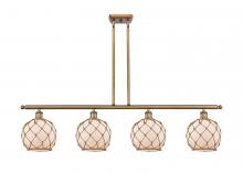 Innovations Lighting 516-4I-BB-G121-8RB - Farmhouse Rope - 4 Light - 48 inch - Brushed Brass - Cord hung - Island Light