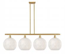 Innovations Lighting 516-4I-SG-G1216-12WM - White Mouchette - 4 Light - 50 inch - Satin Gold - Stem Hung - Island Light