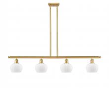 Innovations Lighting 516-4I-SG-G91 - Fenton - 4 Light - 48 inch - Satin Gold - Cord hung - Island Light