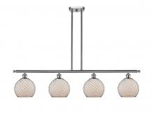 Innovations Lighting 516-4I-SN-G121-8CBK - Farmhouse Chicken Wire - 4 Light - 48 inch - Brushed Satin Nickel - Cord hung - Island Light