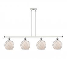  516-4I-WPC-G121-8RW - Farmhouse Rope - 4 Light - 48 inch - White Polished Chrome - Cord hung - Island Light