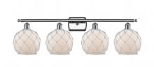 Innovations Lighting 516-4W-PC-G121-8RW - Farmhouse Rope - 4 Light - 38 inch - Polished Chrome - Bath Vanity Light