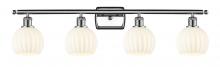  516-4W-PC-G1217-6WV - White Venetian - 4 Light - 36 inch - Polished Chrome - Bath Vanity Light