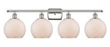 Innovations Lighting 516-4W-PN-G121-8CSN - Farmhouse Chicken Wire - 4 Light - 38 inch - Polished Nickel - Bath Vanity Light