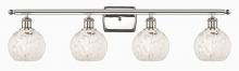  516-4W-PN-G1216-6WM - White Mouchette - 4 Light - 36 inch - Polished Nickel - Bath Vanity Light