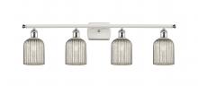  516-4W-WPC-G559-5ME - Bridal Veil - 4 Light - 35 inch - White Polished Chrome - Bath Vanity Light