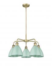 Innovations Lighting 516-5CR-AB-MBD-75-SF - Plymouth - 5 Light - 26 inch - Antique Brass - Chandelier