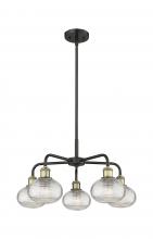 Innovations Lighting 516-5CR-BAB-G555-6CL - Ithaca - 5 Light - 24 inch - Black Antique Brass - Chandelier