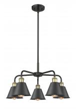 Innovations Lighting 516-5CR-BAB-M8-BK - Ballston - 5 Light - 25 inch - Black Antique Brass - Chandelier