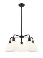 Innovations Lighting 516-5CR-BK-GBD-751 - Bristol - 5 Light - 26 inch - Matte Black - Chandelier