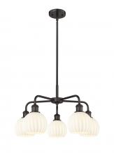 Innovations Lighting 516-5CR-OB-G1217-6WV - White Venetian - 5 Light - 24 inch - Oil Rubbed Bronze - Chandelier