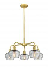 Innovations Lighting 516-5CR-SG-G92 - Fenton - 5 Light - 25 inch - Satin Gold - Chandelier