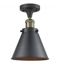 Innovations Lighting 517-1CH-BAB-M13-BK - Appalachian - 1 Light - 8 inch - Black Antique Brass - Semi-Flush Mount