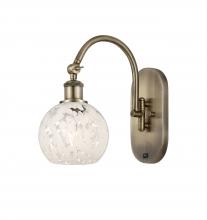 Innovations Lighting 518-1W-AB-G1216-6WM - White Mouchette - 1 Light - 6 inch - Antique Brass - Sconce