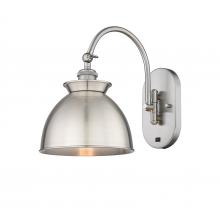  518-1W-SN-M14-SN - Adirondack - 1 Light - 8 inch - Brushed Satin Nickel - Sconce